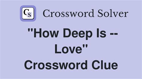 deeply in love with crossword|More.